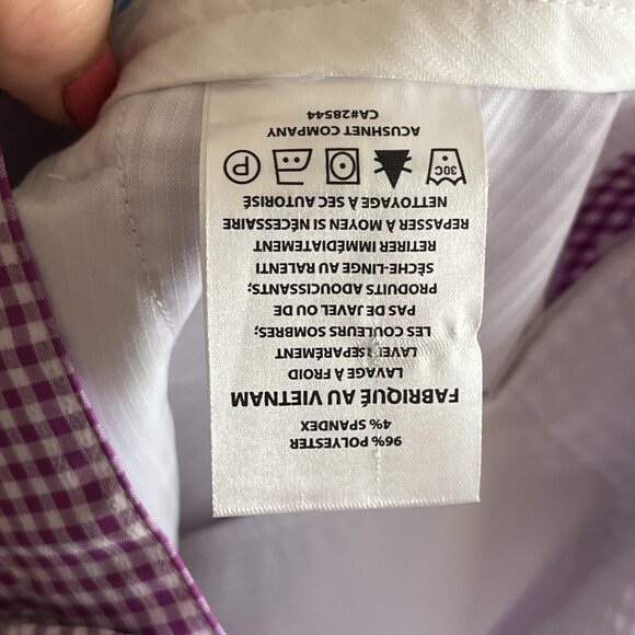 Footjoy Purple White Plaid Golf Chino Shorts Gingham Stretch Sports Mens Size 38 - Picture 8 of 9